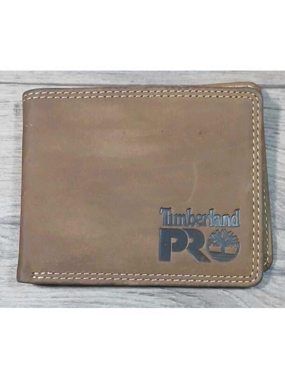 Timberland Men's Leather Wallet with Attached Flip Pocket - Brown Hunter